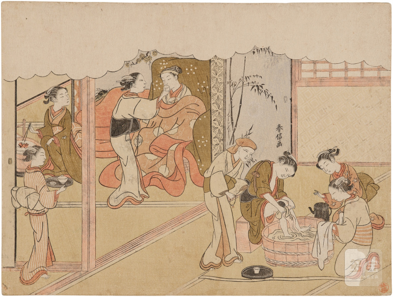Suzuki Harunobu (1725-1770) | The complete set of Marriage in Brocade Prints, the Carriage of the Virtuous Woman (Konrei nishiki misao-guruma), also known as the Marriage series | Edo period, 18th century - 图14